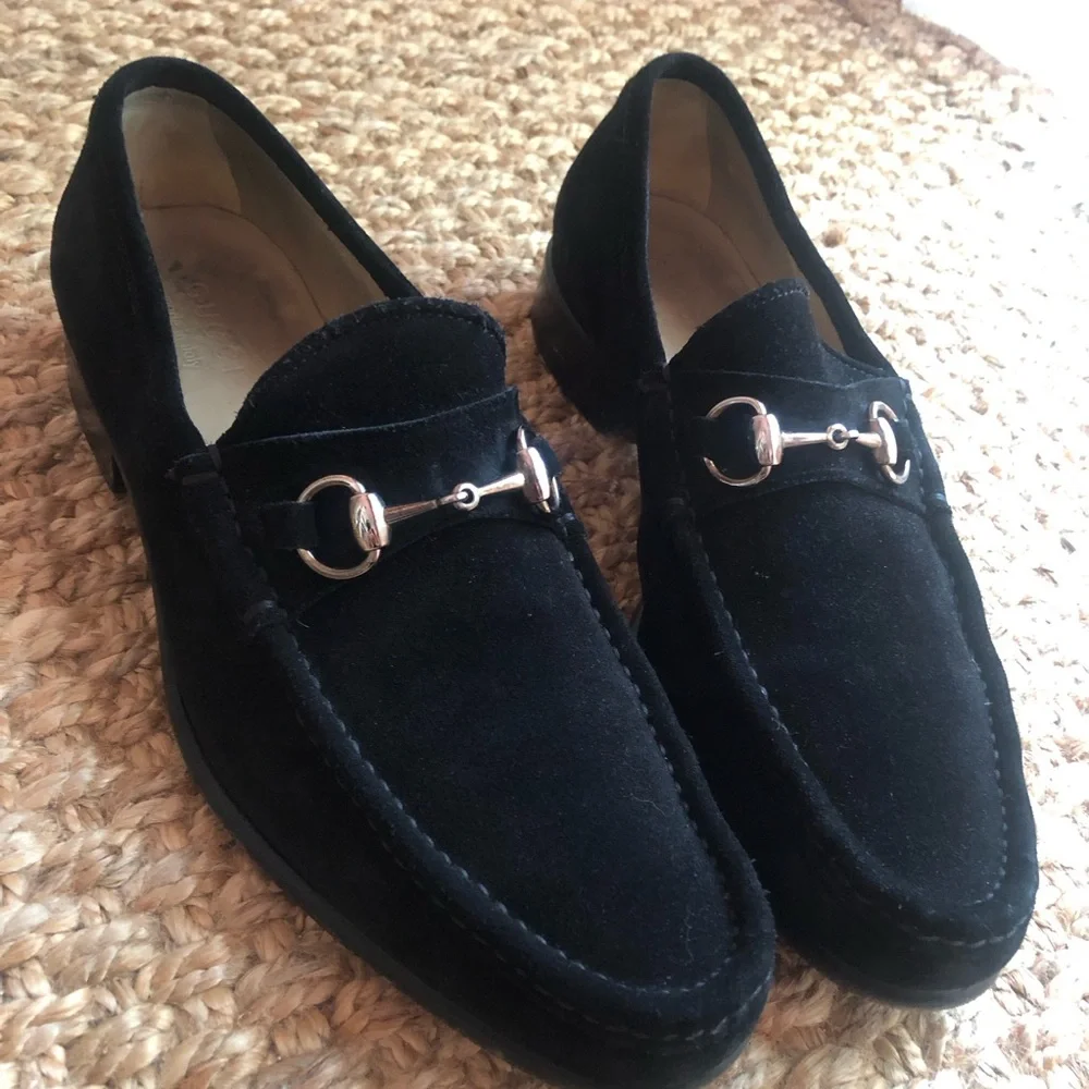 Gucci: Suede Horsebit Loafer. Vintage. Black. Size 9 D
